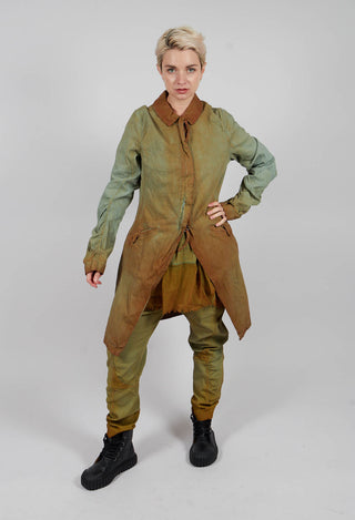 Ruched Sleeve Coat in Lagoon Reverse - 2121209