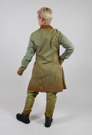 Ruched Sleeve Coat in Lagoon Reverse - 2121209
