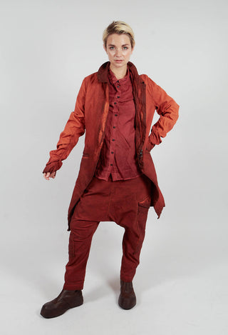 Ruched Sleeve Coat in Crab Reverse - 2121209