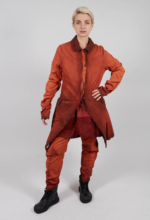 Ruched Sleeve Coat in Crab Reverse - 2121209