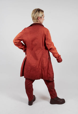 Ruched Sleeve Coat in Crab Reverse - 2121209