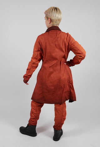 Ruched Sleeve Coat in Crab Reverse - 2121209