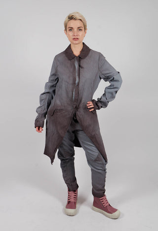 Ruched Sleeve Coat in Flamingo Reverse - 2121209