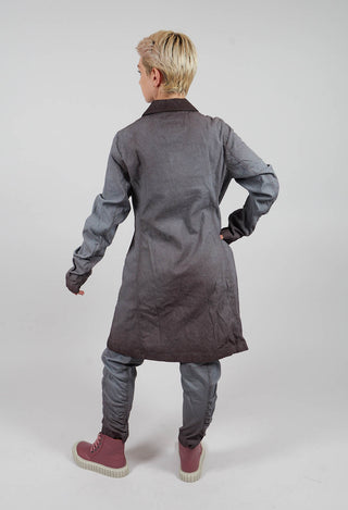 Ruched Sleeve Coat in Flamingo Reverse - 2121209
