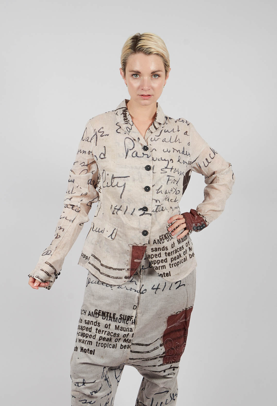 Cotton Jacket in Backside Print - 2171103