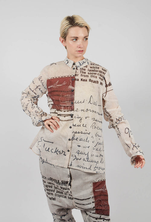 Cotton Jacket in Backside Print - 2171103