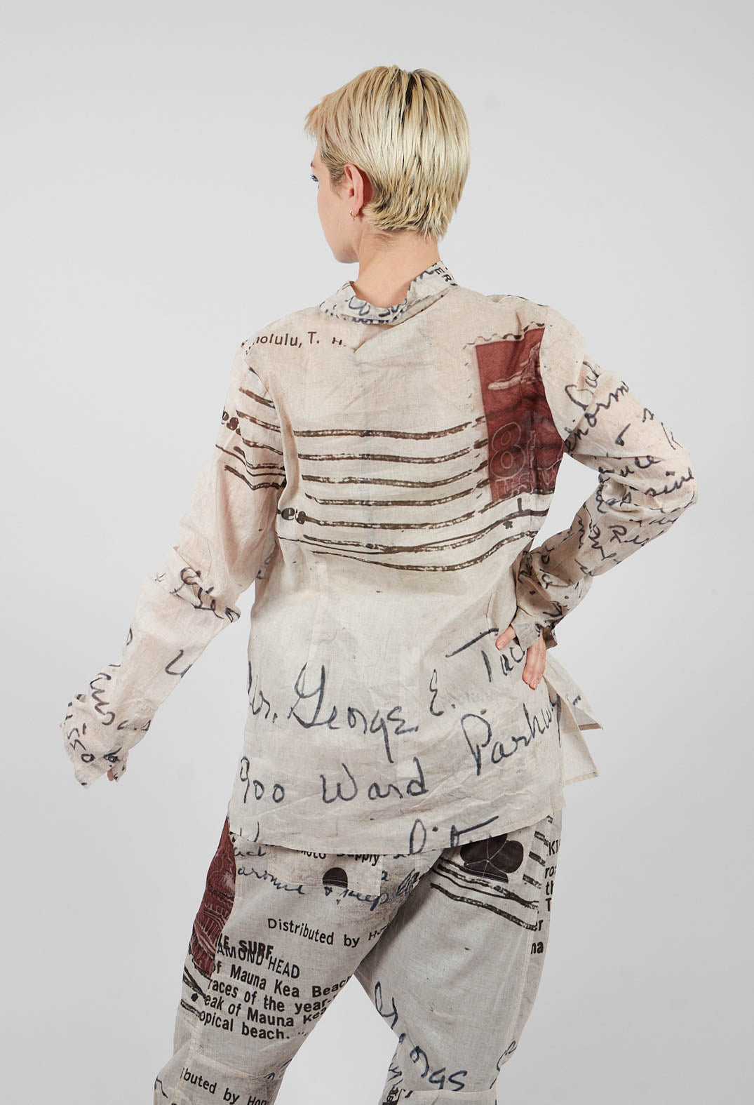 Cotton Shirt in Backside Print - 2170401