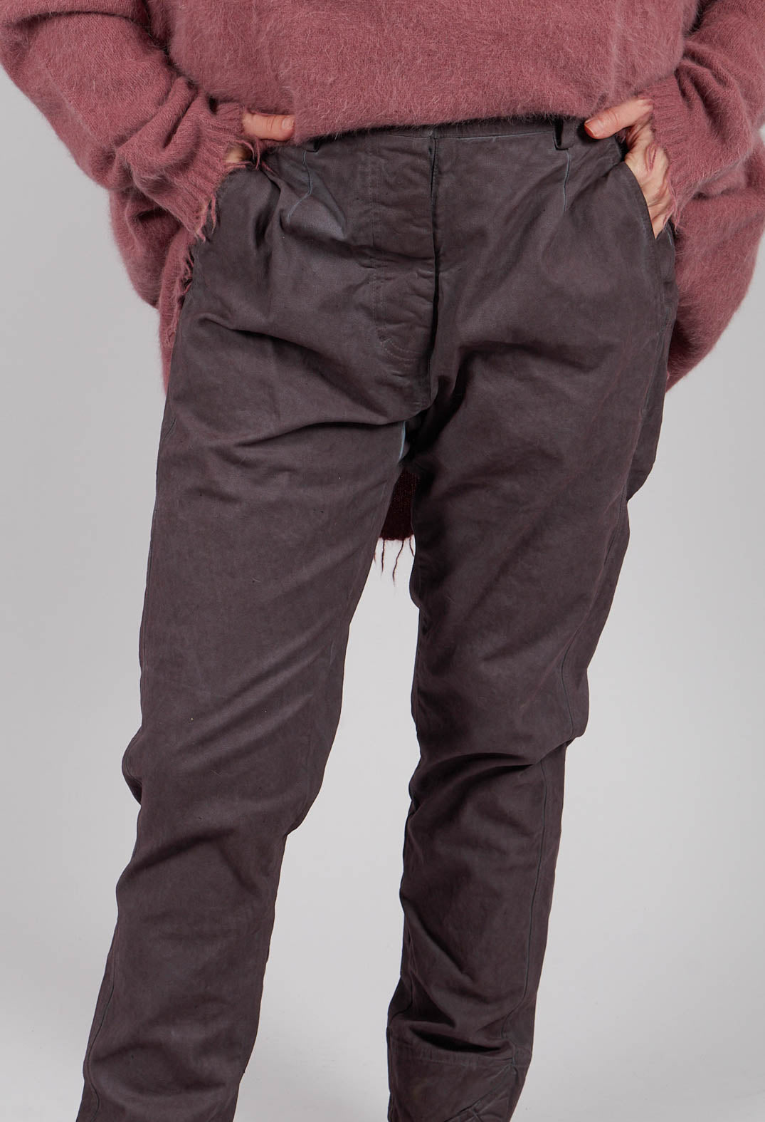 Belted Slim Leg Trousers in Flamingo Cloud - 2190104
