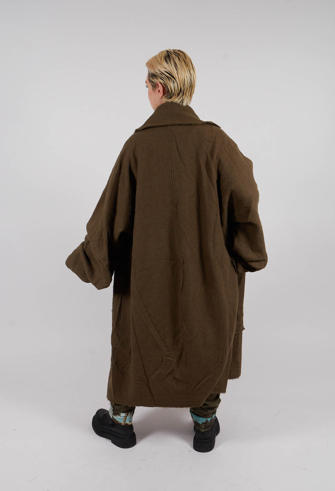 Oversized Wool Coat in Light Pine - 2211206