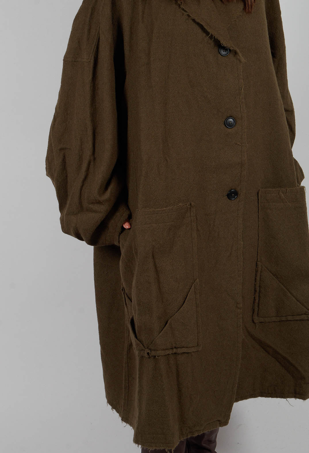 Oversized Wool Coat in Light Pine - 2211206