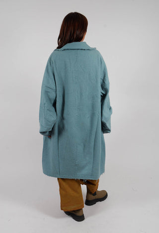 Oversized Wool Coat in Lagoon - 2211206