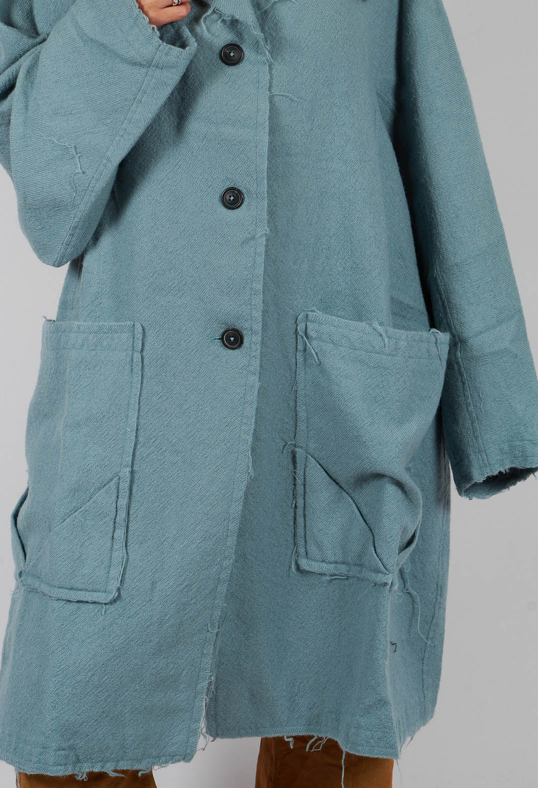 Oversized Wool Coat in Lagoon - 2211206