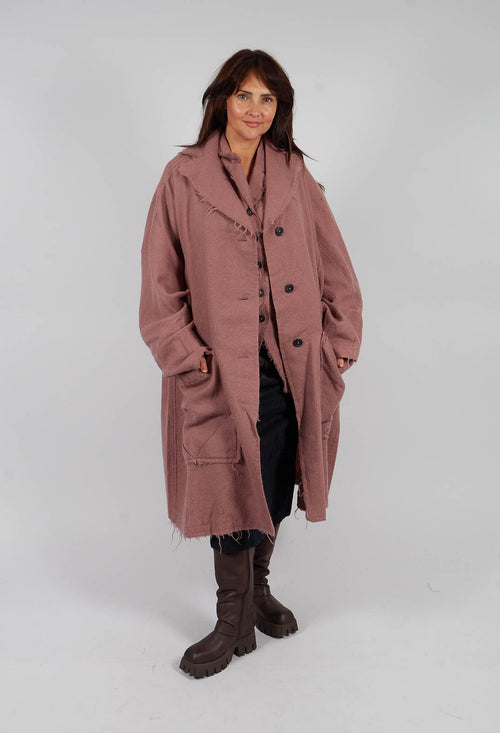 Oversized Wool Coat in Light Flamingo - 2211206