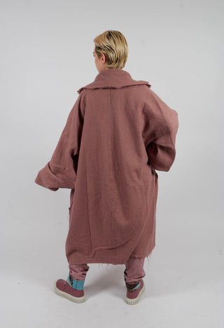 Oversized Wool Coat in Light Flamingo - 2211206