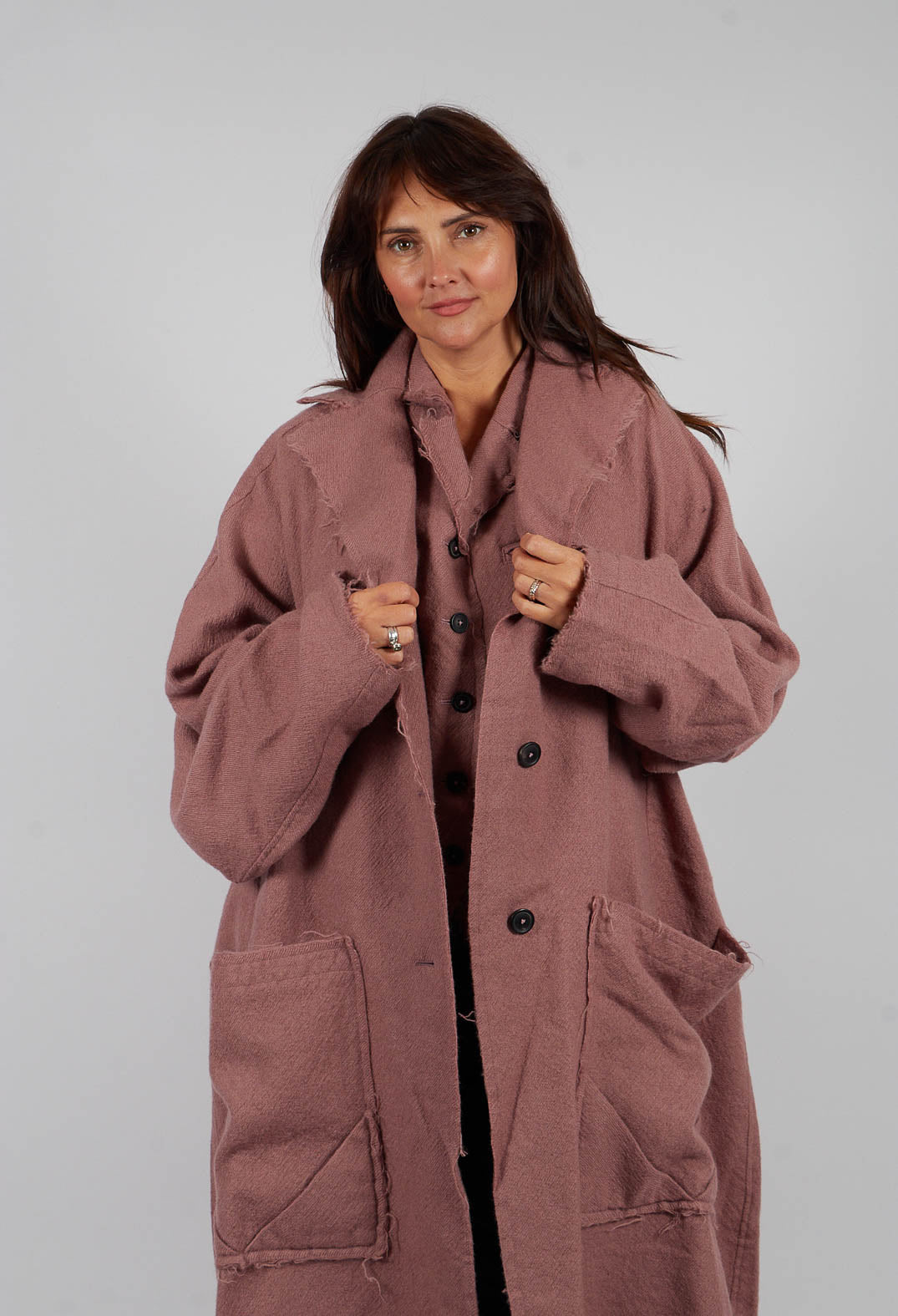 Oversized Wool Coat in Light Flamingo - 2211206
