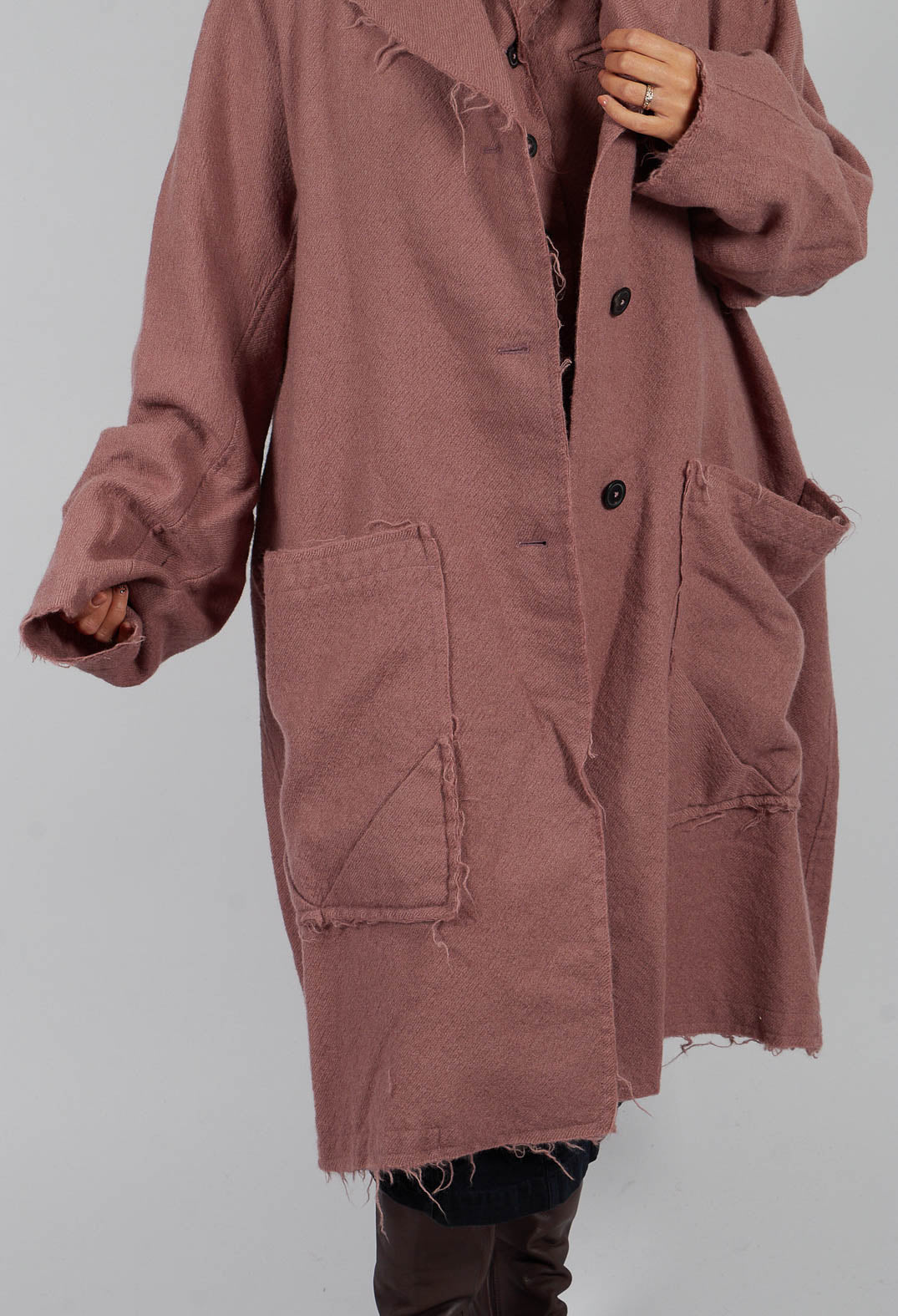 Oversized Wool Coat in Light Flamingo - 2211206