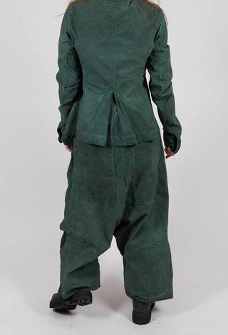 Cropped Drop Crotch Trousers in Pine Cloud - 2240101