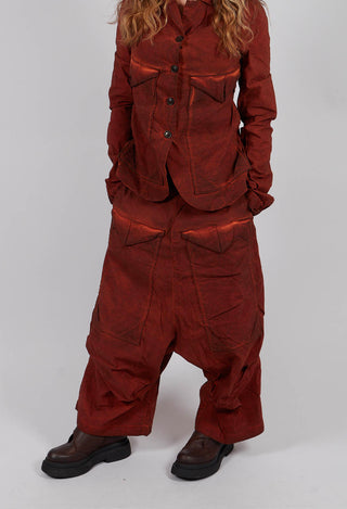 Cropped Drop Crotch Trousers in Crab Cloud - 2240101