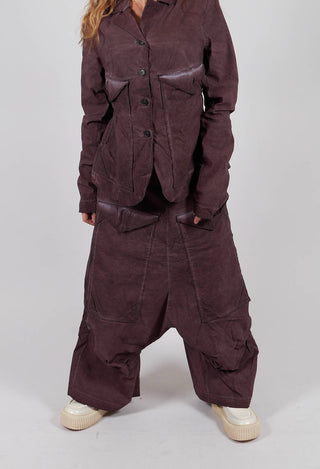 Cropped Drop Crotch Trousers in Flamingo Cloud - 2240101