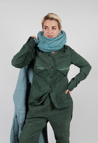 Jacket with Large Patch Pockets in Pine Cloud - 2241103