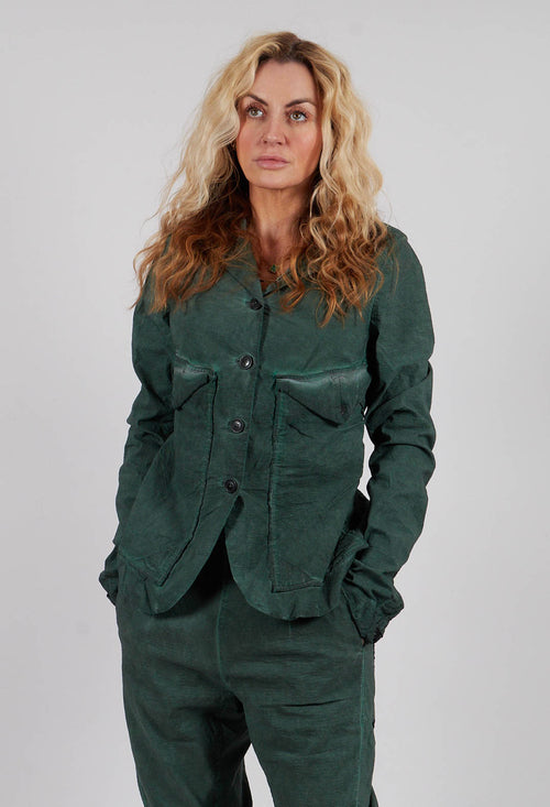Jacket with Large Patch Pockets in Pine Cloud - 2241103