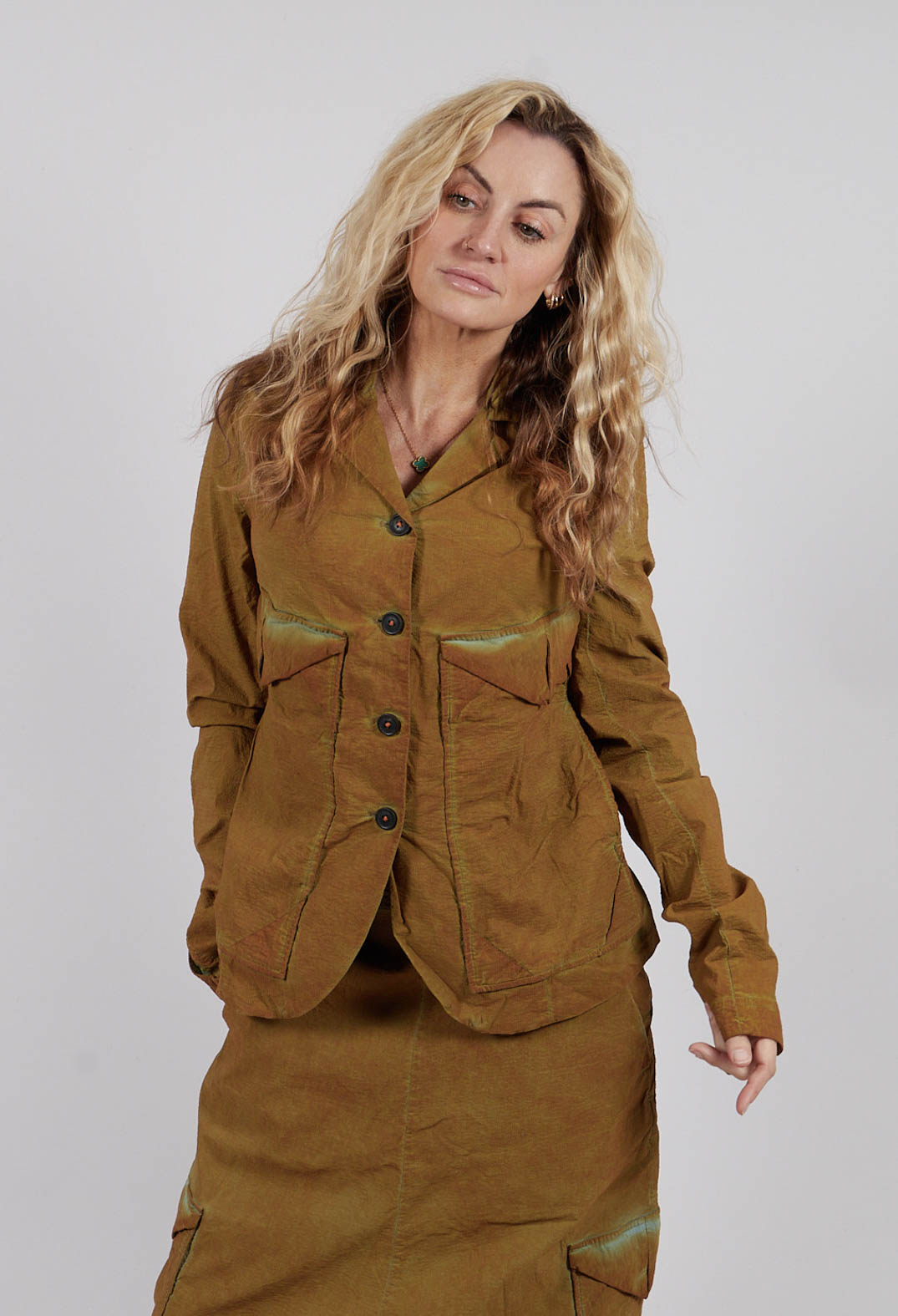 Jacket with Large Patch Pockets in Lagoon Cloud - 2241103