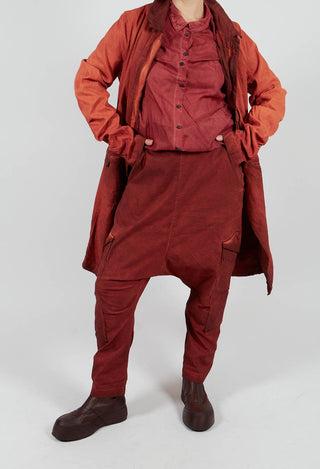 Drop Crotch Trousers with Large Pockets in Crab Cloud - 2240105