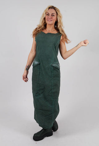 Slim Fit Dress with Large Pockets in Pine Cloud - 2240906