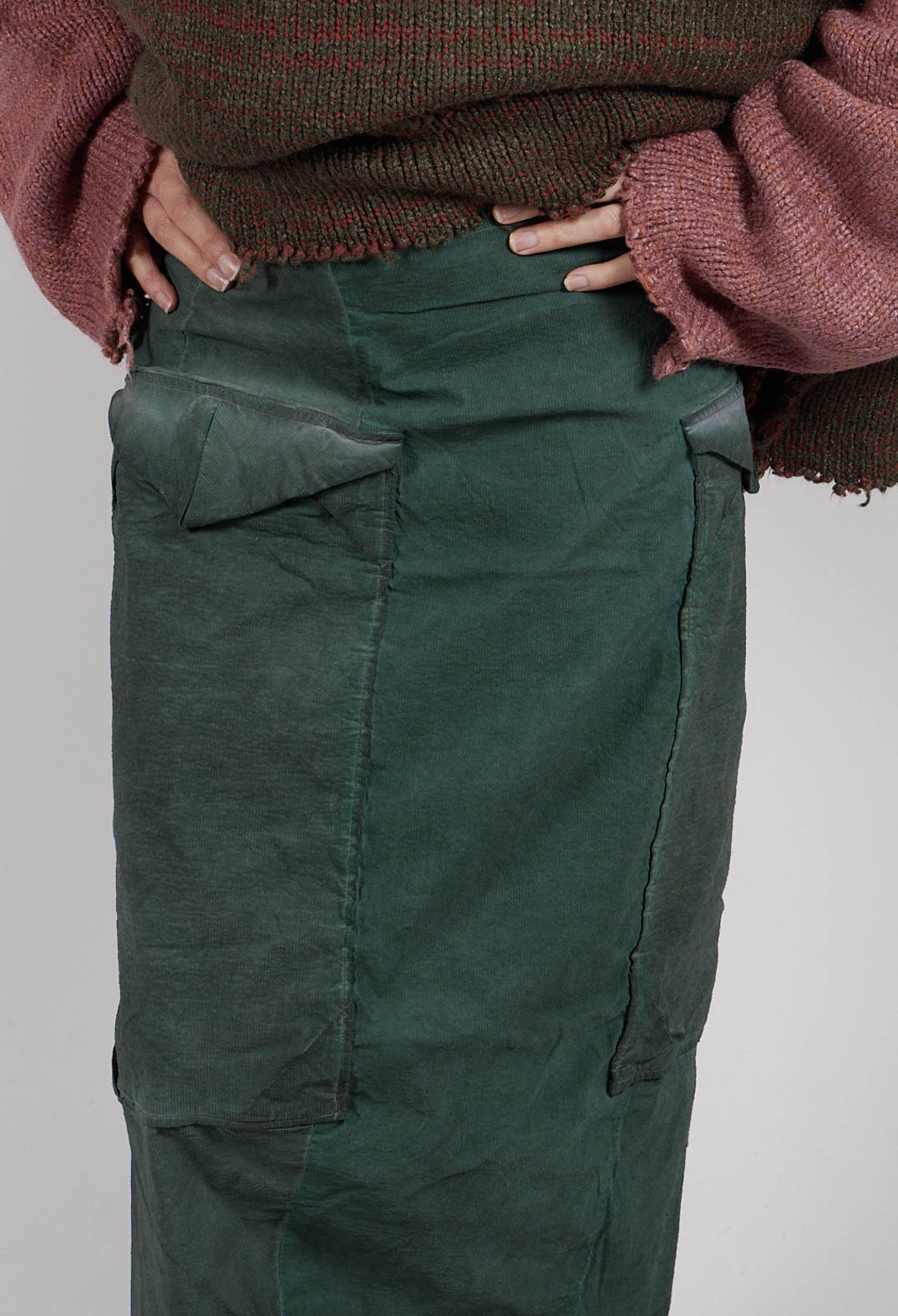 Pencil Skirt with Large Pockets in Pine Cloud - 2240308