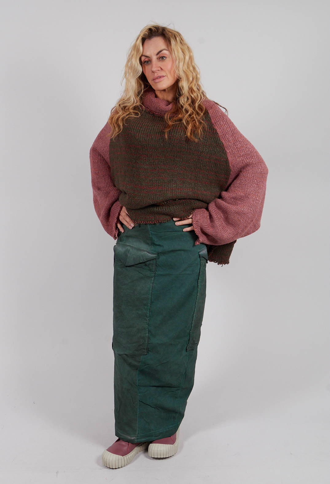 Pencil Skirt with Large Pockets in Pine Cloud - 2240308