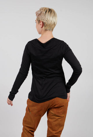 Long Sleeve T-Shirt in Waikiki Black Print - 2300502