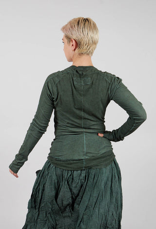 Long Sleeve T-Shirt with Netted Hem in Pine Cloud - 2340504