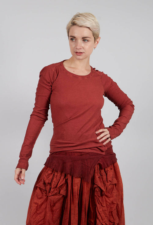 Long Sleeve T-Shirt with Netted Hem in Crab Cloud - 2340504