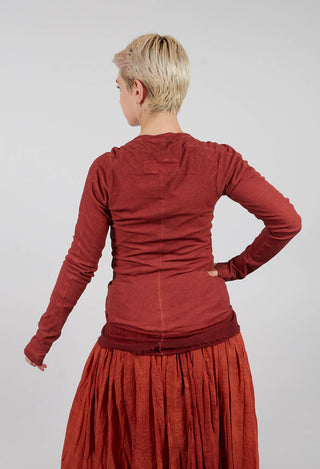 Long Sleeve T-Shirt with Netted Hem in Crab Cloud - 2340504