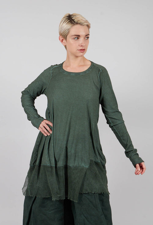 Tunic Jersey Top with Netted Hem in Pine Cloud - 2340505