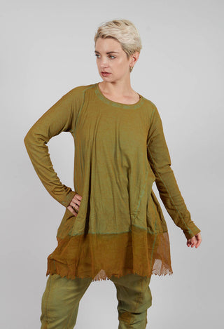 Tunic Jersey Top with Netted Hem in Lagoon Cloud - 2340505