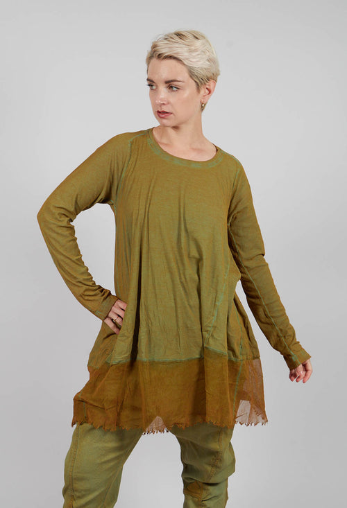 Tunic Jersey Top with Netted Hem in Lagoon Cloud - 2340505