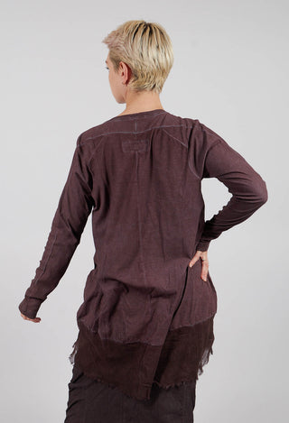 Tunic Jersey Top with Netted Hem in Flamingo Cloud - 2340505