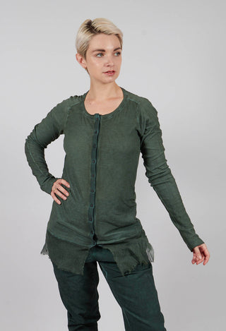 Jersey Jacket with Netted Hem in Pine Cloud - 2341106
