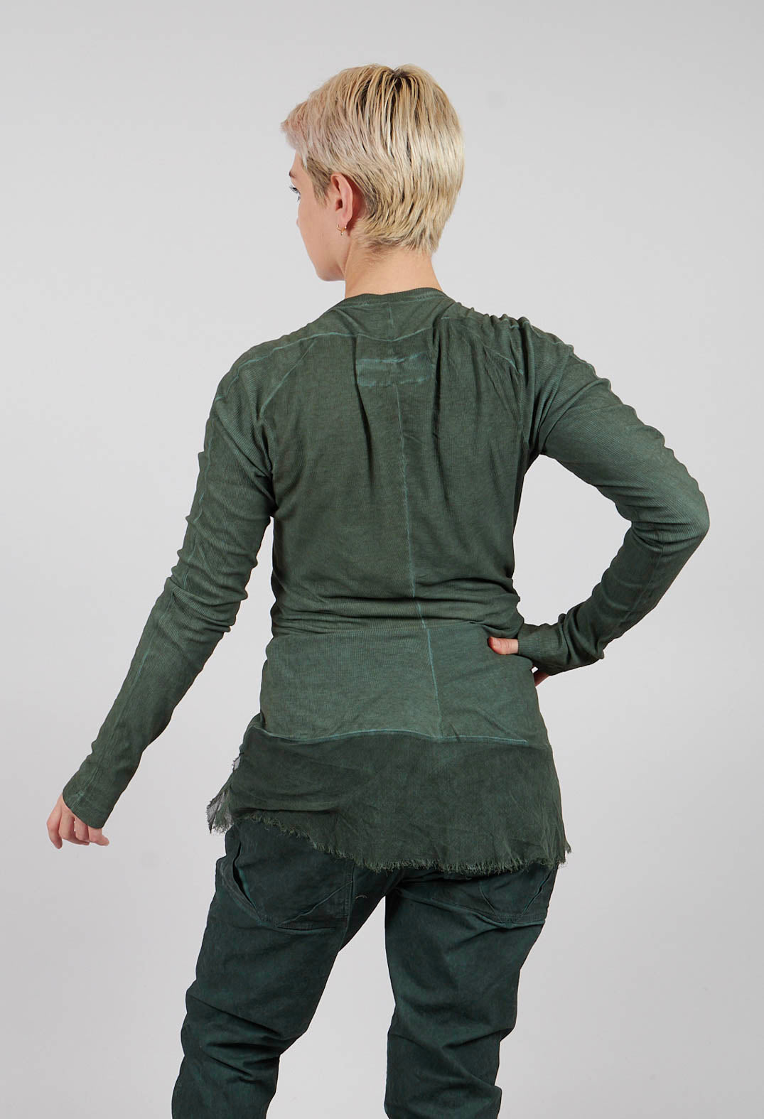 Jersey Jacket with Netted Hem in Pine Cloud - 2341106