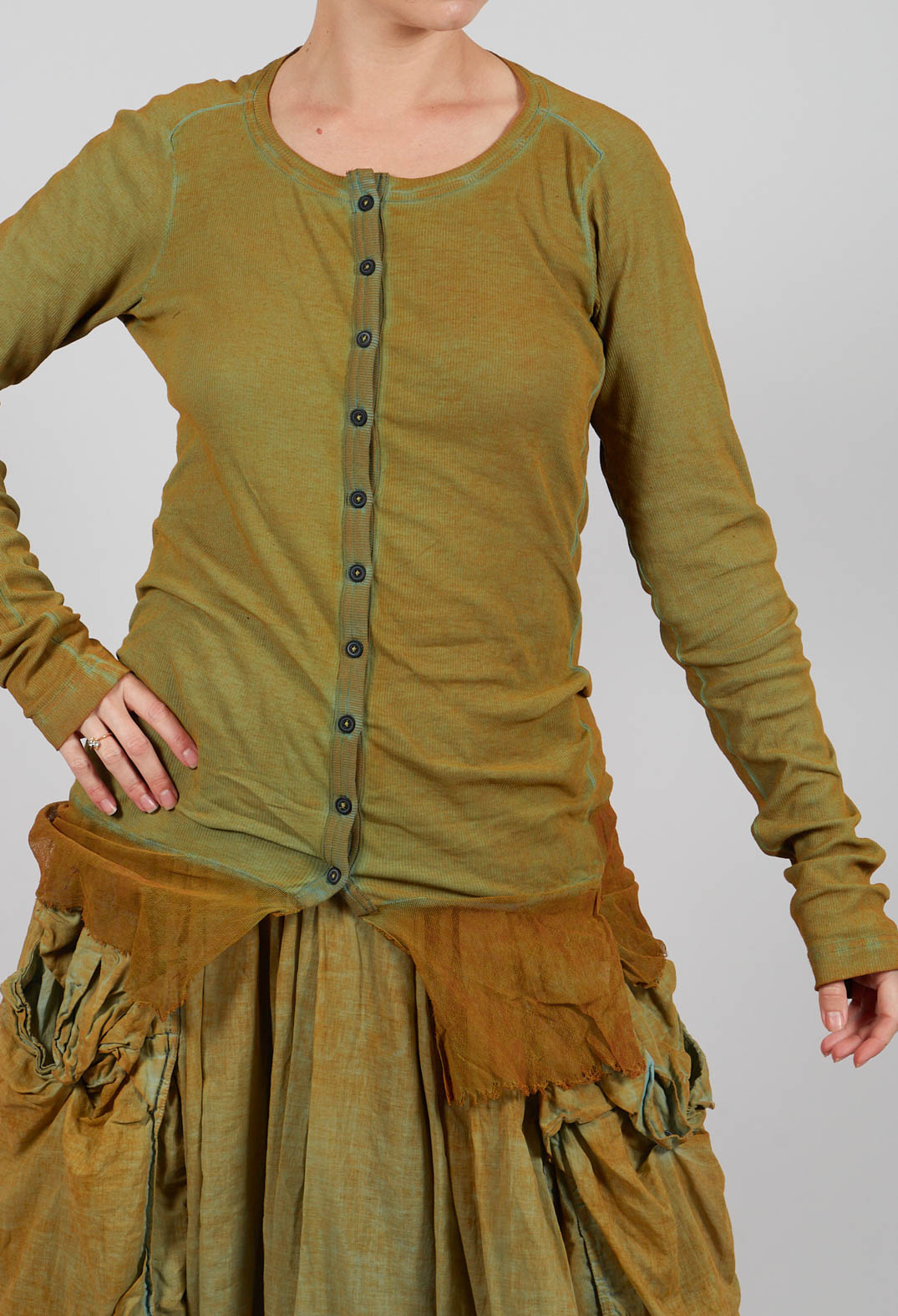 Jersey Jacket with Netted Hem in Lagoon Cloud - 2341106