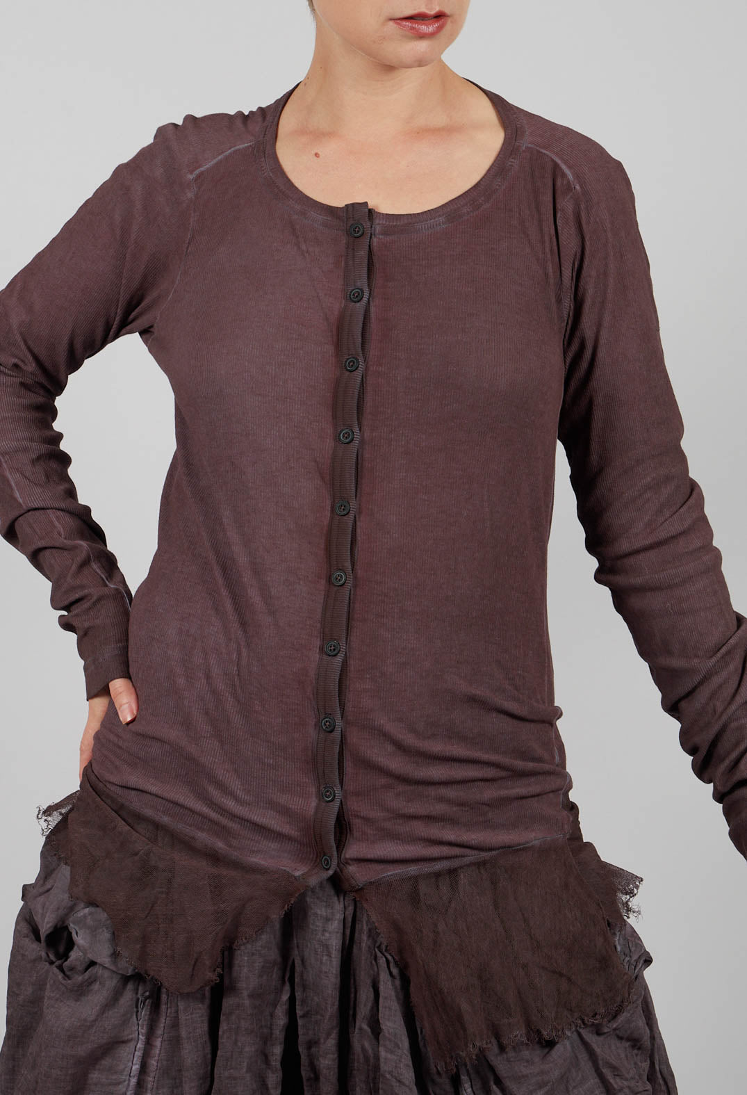 Jersey Jacket with Netted Hem in Flamingo Cloud - 2341106