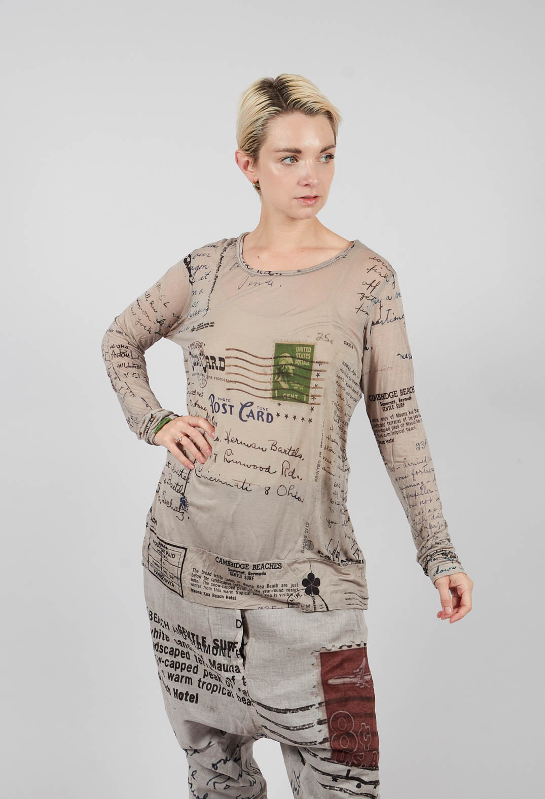 Lightweight Top in Backside Print - 2420502