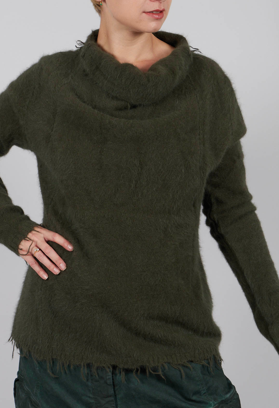 High Neck Jumper in Pine - 2440701