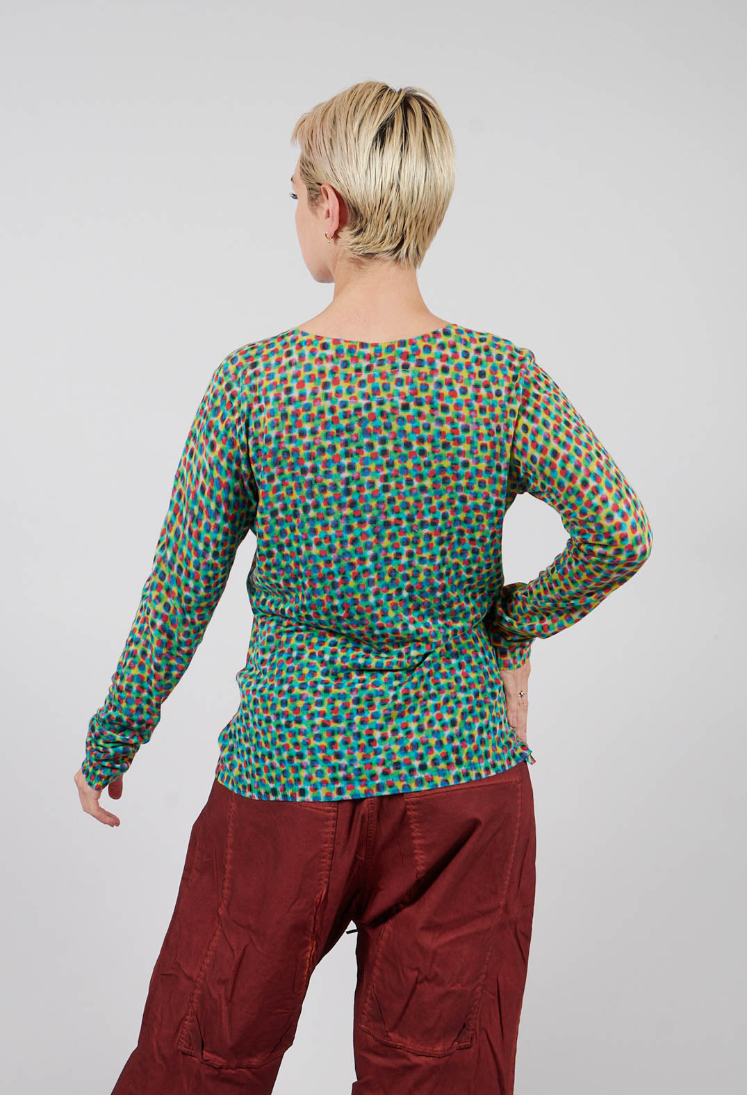 Long Sleeve Top in Multi Scene Print - 2450701