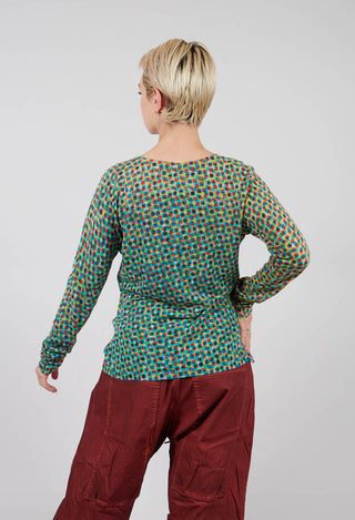 Long Sleeve Top in Multi Scene Print - 2450701
