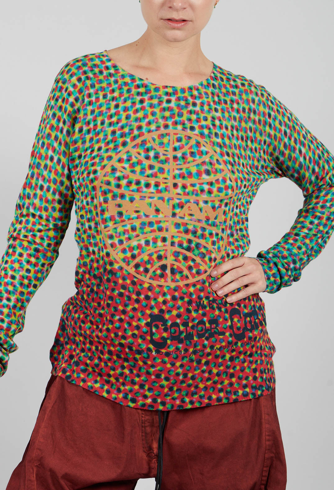 Long Sleeve Top in Multi Scene Print - 2450701