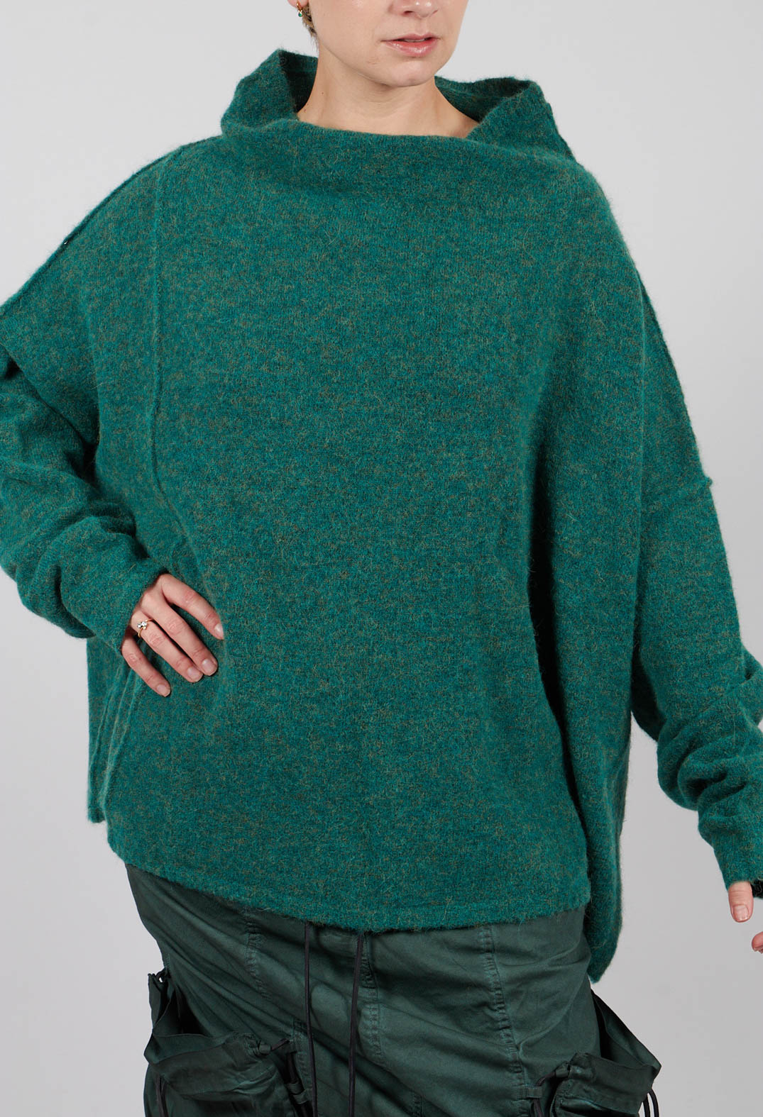 Relaxed High Neck Jumper in Light Palm Mel - 2460702