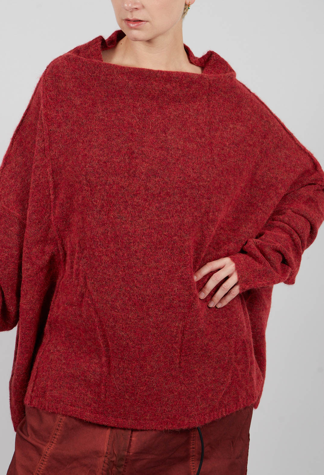 Relaxed High Neck Jumper in Crab Mel - 2460702