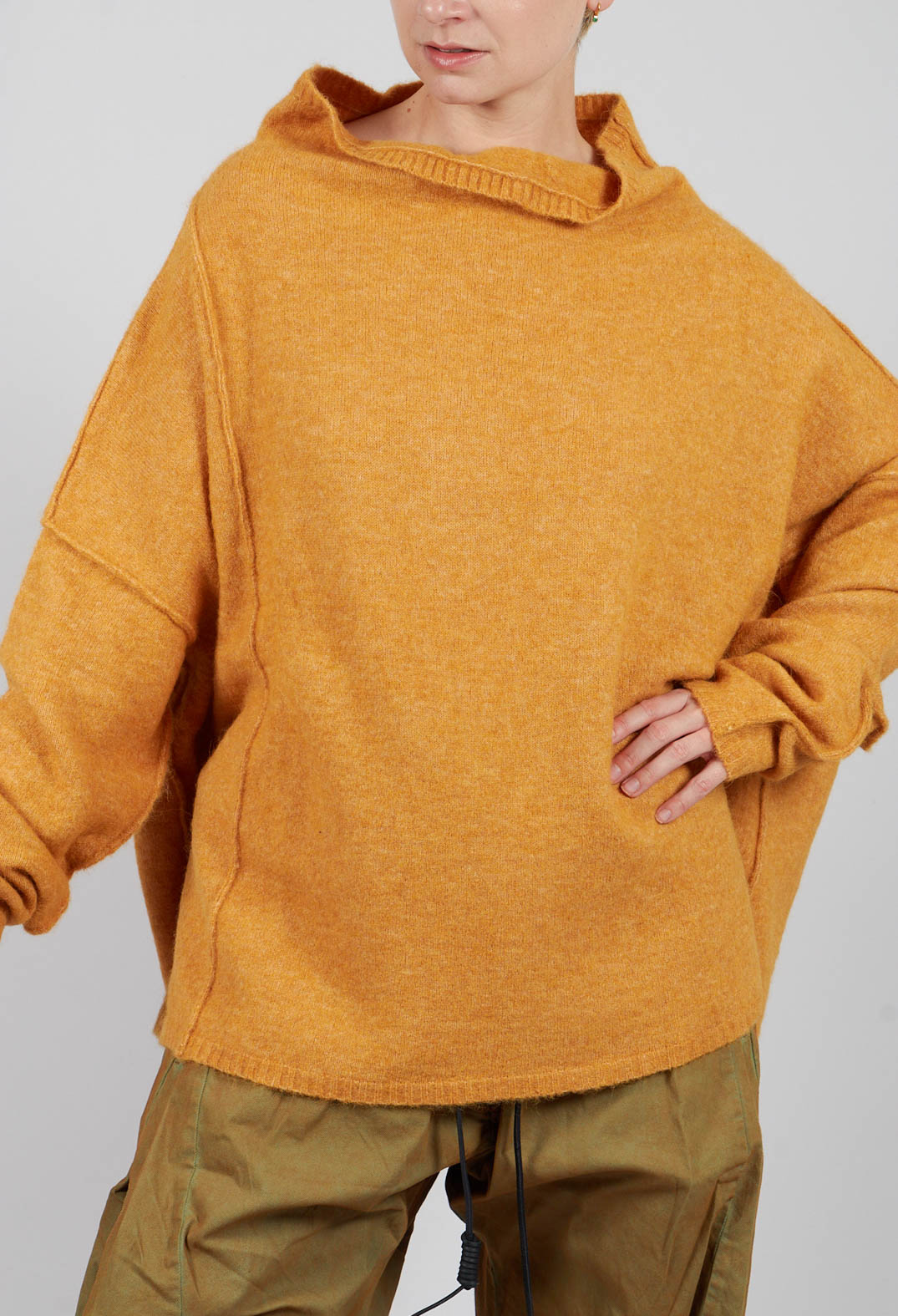 Relaxed High Neck Jumper in Light Sun Mel - 2460702